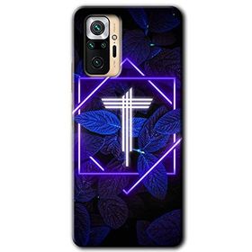 Xiaomi Redmi Note 10 Pro Dark Neon Yaprak T Harfi Baskılı Uyumlu Silikon Kılıf