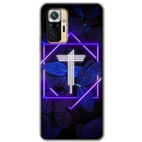 Xiaomi Redmi Note 10 Pro Dark Neon Yaprak T Harfi Baskılı Uyumlu Silikon Kılıf