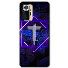 Xiaomi Redmi Note 10 Pro Dark Neon Yaprak T Harfi Baskılı Uyumlu Silikon Kılıf