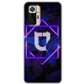 Xiaomi Redmi Note 10 Pro Dark Neon Yaprak Ü Harfi Baskılı Uyumlu Silikon Kılıf