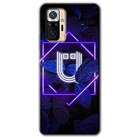 Xiaomi Redmi Note 10 Pro Dark Neon Yaprak Ü Harfi Baskılı Uyumlu Silikon Kılıf
