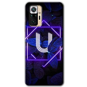 Xiaomi Redmi Note 10 Pro Dark Neon Yaprak Ü Harfi Baskılı Uyumlu Silikon Kılıf