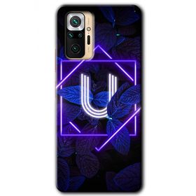 Xiaomi Redmi Note 10 Pro Dark Neon Yaprak Ü Harfi Baskılı Uyumlu Silikon Kılıf
