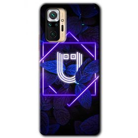 Xiaomi Redmi Note 10 Pro Dark Neon Yaprak Ü Harfi Baskılı Uyumlu Silikon Kılıf