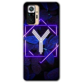 Xiaomi Redmi Note 10 Pro Dark Neon Yaprak Y Harfi Baskılı Uyumlu Silikon Kılıf