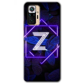 Xiaomi Redmi Note 10 Pro Dark Neon Yaprak Z Harfi Baskılı Uyumlu Silikon Kılıf