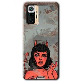 Xiaomi Redmi Note 10 Pro Devil Girl Baskılı Uyumlu Silikon Kılıf