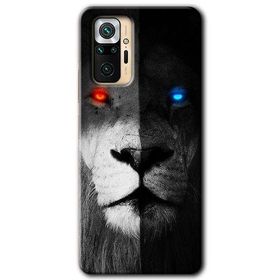 Xiaomi Redmi Note 10 Pro Fire and Ice Lion Baskılı Uyumlu Silikon Kılıf