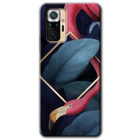 Xiaomi Redmi Note 10 Pro Flamingo Yaprak Baskılı Uyumlu Silikon Kılıf