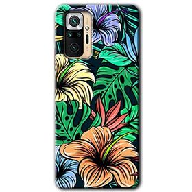 Xiaomi Redmi Note 10 Pro Hibiscus Flowers Baskılı Uyumlu Silikon Kılıf