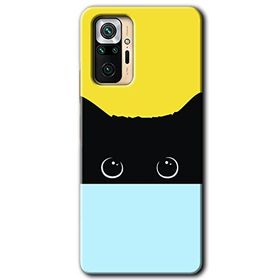 Xiaomi Redmi Note 10 Pro Kara Kedi Baskılı Uyumlu Silikon Kılıf