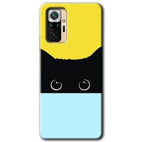 Xiaomi Redmi Note 10 Pro Kara Kedi Baskılı Uyumlu Silikon Kılıf