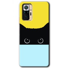 Xiaomi Redmi Note 10 Pro Kara Kedi Baskılı Uyumlu Silikon Kılıf