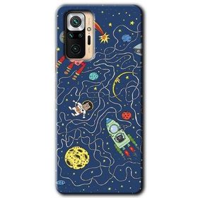 Xiaomi Redmi Note 10 Pro Kedi Galaksi Baskılı Uyumlu Silikon Kılıf