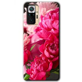 Xiaomi Redmi Note 10 Pro Kırmızı Beyaz Gül Baskılı Uyumlu Silikon Kılıf