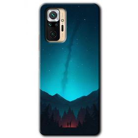Xiaomi Redmi Note 10 Pro Night Fores Mount Baskılı Uyumlu Silikon Kılıf
