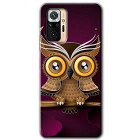 Xiaomi Redmi Note 10 Pro Owl Bird Branch Baskılı Uyumlu Silikon Kılıf