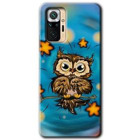 Xiaomi Redmi Note 10 Pro Owl Bird Stars Baskılı Uyumlu Silikon Kılıf