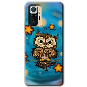 Xiaomi Redmi Note 10 Pro Owl Bird Stars Baskılı Uyumlu Silikon Kılıf