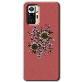 Xiaomi Redmi Note 10 Pro Retro Çiçek Baskılı Uyumlu Silikon Kılıf