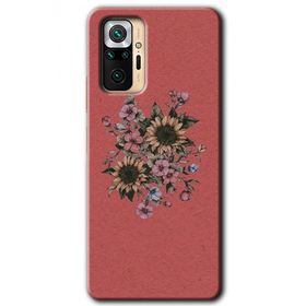 Xiaomi Redmi Note 10 Pro Retro Çiçek Baskılı Uyumlu Silikon Kılıf