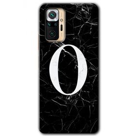 Xiaomi Redmi Note 10 Pro Siyah Mermer Desenli Ö Harfi Baskılı Uyumlu Silikon Kılıf