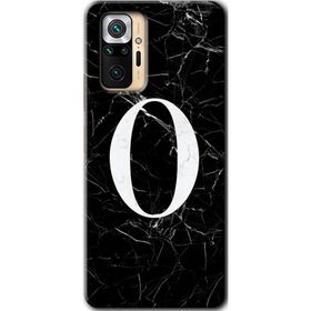 Xiaomi Redmi Note 10 Pro Siyah Mermer Desenli Ö Harfi Baskılı Uyumlu Silikon Kılıf