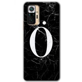 Xiaomi Redmi Note 10 Pro Siyah Mermer Desenli Ö Harfi Baskılı Uyumlu Silikon Kılıf