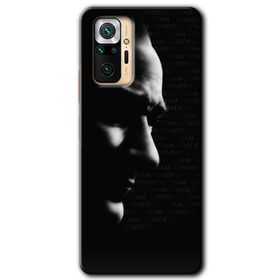 Xiaomi Redmi Note 10 Pro Siyah Mermer Desenli Y Harfi Baskılı Uyumlu Silikon Kılıf