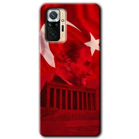 Xiaomi Redmi Note 10 Pro Siyah Mermer Desenli Y Harfi Baskılı Uyumlu Silikon Kılıf