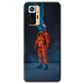 Xiaomi Redmi Note 10 Pro Smoke Astronot Baskılı Uyumlu Silikon Kılıf