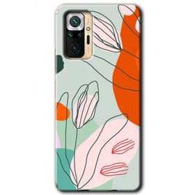 Xiaomi Redmi Note 10 Pro Vektör Çiçekler Baskılı Uyumlu Silikon Kılıf