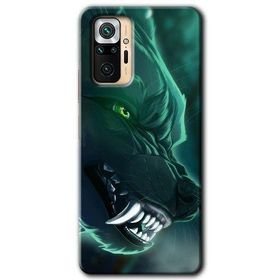 Xiaomi Redmi Note 10 Pro Yeşil Kurt Baskılı Uyumlu Silikon Kılıf