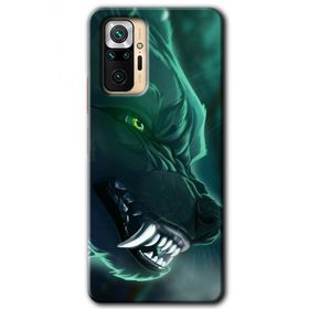 Xiaomi Redmi Note 10 Pro Yeşil Kurt Baskılı Uyumlu Silikon Kılıf
