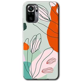 Xiaomi Redmi Note 10 Vektör Çiçekler Baskılı Uyumlu Silikon Kılıf