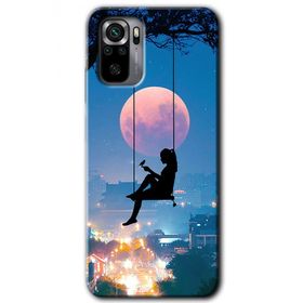 Xiaomi Redmi Note 10 Yalnız Kadın Baskılı Uyumlu Silikon Kılıf