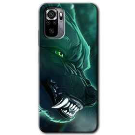 Xiaomi Redmi Note 10 Yeşil Kurt Baskılı Uyumlu Silikon Kılıf