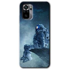 Xiaomi Redmi Note 10S Astronot Yalnızlığı Baskılı Uyumlu Silikon Kılıf