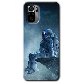 Xiaomi Redmi Note 10S Astronot Yalnızlığı Baskılı Uyumlu Silikon Kılıf