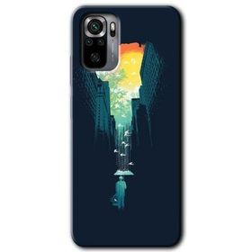 Xiaomi Redmi Note 10S City Bird Sky Baskılı Uyumlu Silikon Kılıf