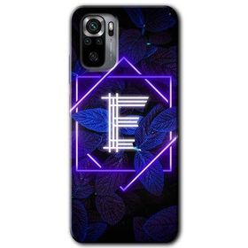 Xiaomi Redmi Note 10S Dark Neon Yaprak E Harfi Baskılı Uyumlu Silikon Kılıf