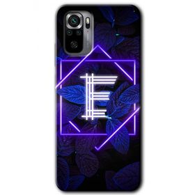 Xiaomi Redmi Note 10S Dark Neon Yaprak E Harfi Baskılı Uyumlu Silikon Kılıf