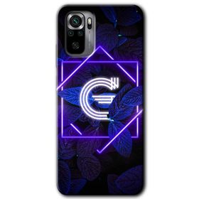 Xiaomi Redmi Note 10S Dark Neon Yaprak G Harfi Baskılı Uyumlu Silikon Kılıf