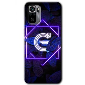 Xiaomi Redmi Note 10S Dark Neon Yaprak G Harfi Baskılı Uyumlu Silikon Kılıf