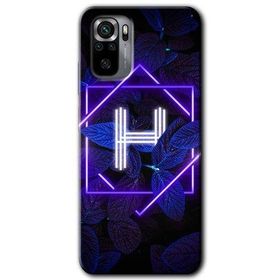 Xiaomi Redmi Note 10S Dark Neon Yaprak H Harfi Baskılı Uyumlu Silikon Kılıf