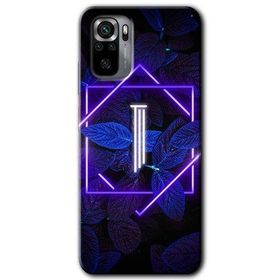 Xiaomi Redmi Note 10S Dark Neon Yaprak İ Harfi Baskılı Uyumlu Silikon Kılıf