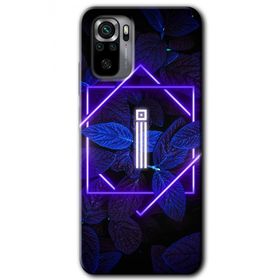 Xiaomi Redmi Note 10S Dark Neon Yaprak İ Harfi Baskılı Uyumlu Silikon Kılıf