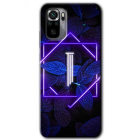 Xiaomi Redmi Note 10S Dark Neon Yaprak İ Harfi Baskılı Uyumlu Silikon Kılıf
