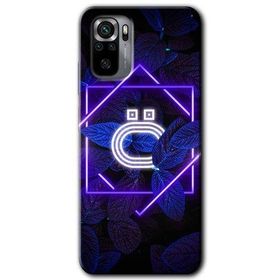 Xiaomi Redmi Note 10S Dark Neon Yaprak Ö Harfi Baskılı Uyumlu Silikon Kılıf