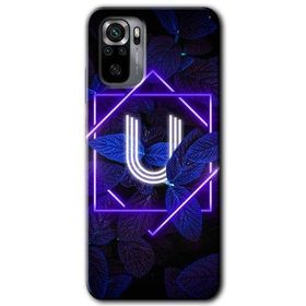 Xiaomi Redmi Note 10S Dark Neon Yaprak U Harfi Baskılı Uyumlu Silikon Kılıf